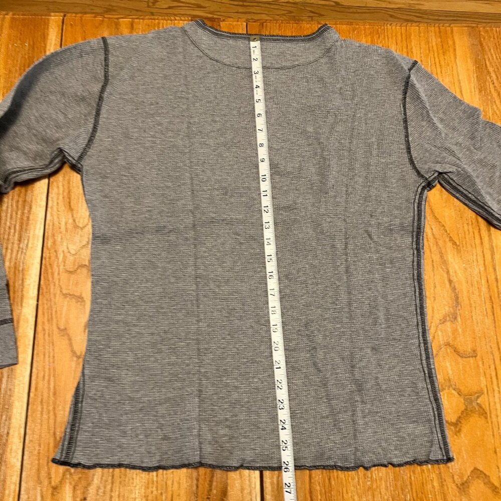 Carbon2Cobalt Men's Size L 100% Cotton L/S Cotton Henley. Charcoal - Picture 8 of 8